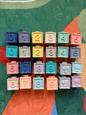 Montessori Stackable Number Blocks - Pastel Multi Color Educational Toy